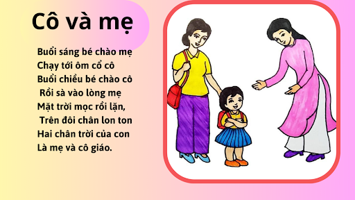 Bải thơ cô và mẹ